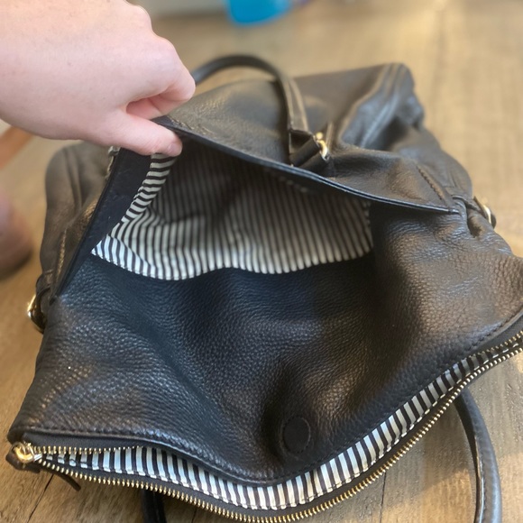 Kate Spade Bags Kate Spade Foldover Black Leather Satchel - Picture 5 of 6